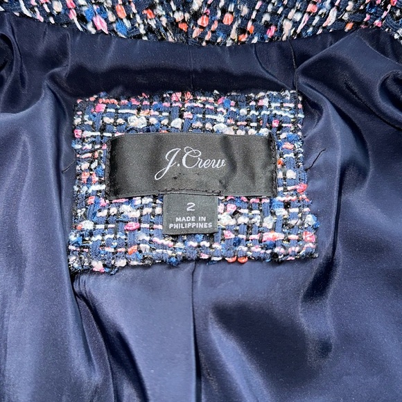 NWOT J. Crew Going Out Blazer in Pink Confetti Tweed size 2 - Picture 4 of 12